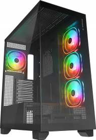 Kuti kompjuteri Rampage Hydra V1, ARGB Fan Hub, 4x USB C USB A, e zezë