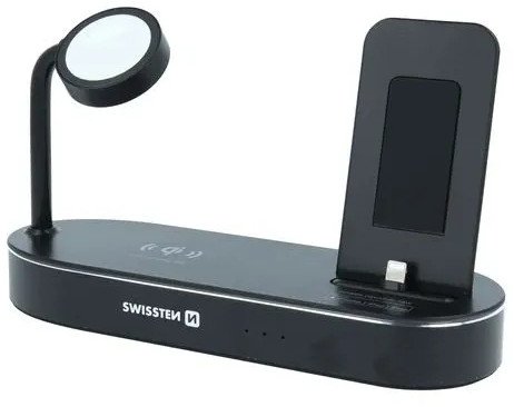 Полнач за автомобил Swissten Wireless 4in1 MFi, 45W, USB Power Delivery, црн