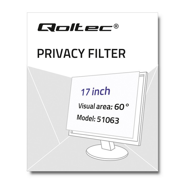 Filtër privatësie për monitor Qoltec, 17", 5:4, i zi