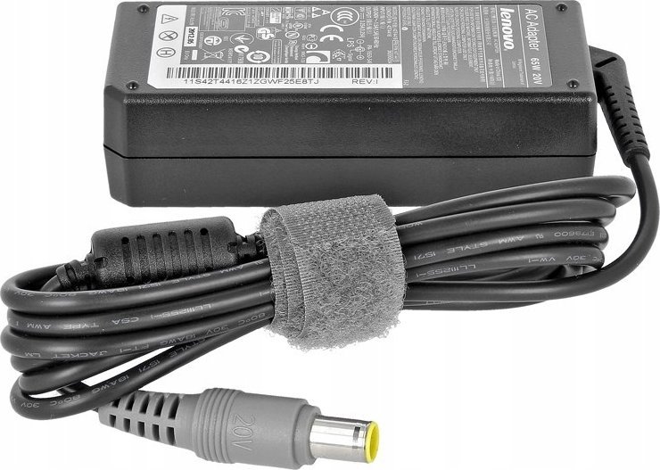Adapter karikues Lenovo AC 65W, lidhje rrethore, i zi