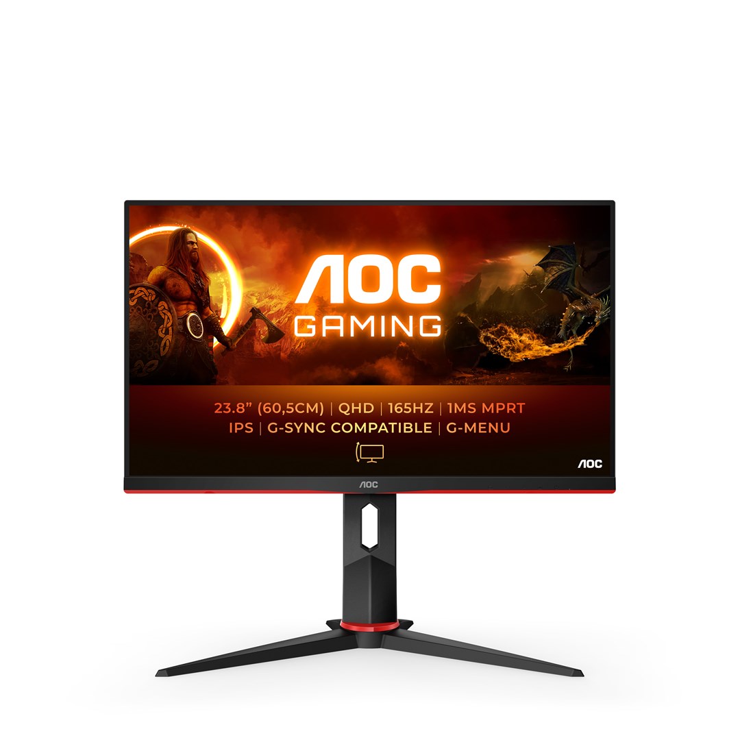 Monitor AOC G2 Q24G2A/BK, 23.8", QHD, 165Hz, 1ms, i zi/portokalli