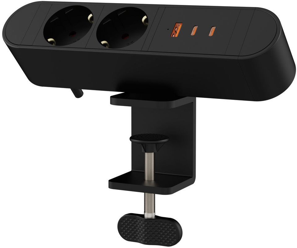 Prizë tavoline Microconnect Multi Desktop Power Socket 2, shumëfishe, e zezë