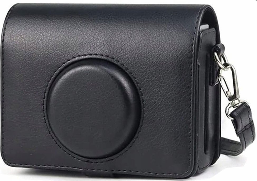 Mbulesë aparati Loveinstant për Fujifilm Instax Mini Evo, lëkurë ekologjike, me mbrojtje LCD, e zezë