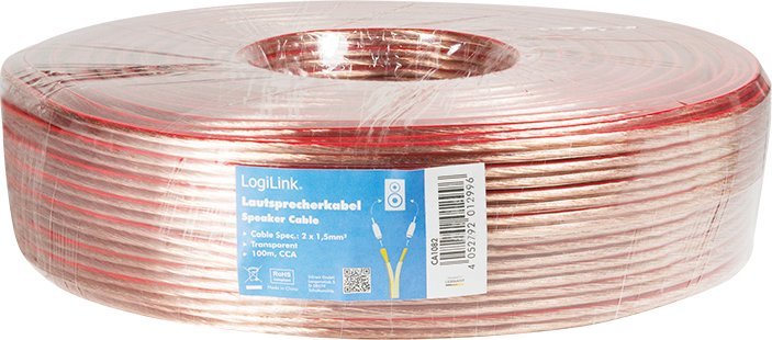 Kabllo audio LogiLink, 100m, izolim transparent, bakër alumini