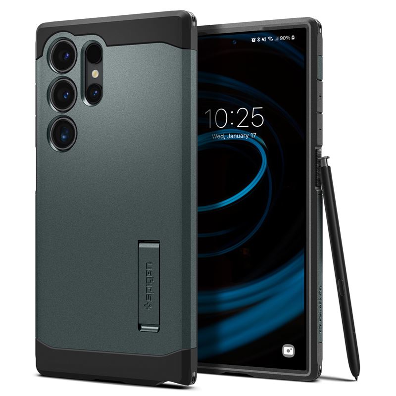 Mbështjellës për Samsung Galaxy S24 Ultra Spigen Tough Armor, i gjelbër