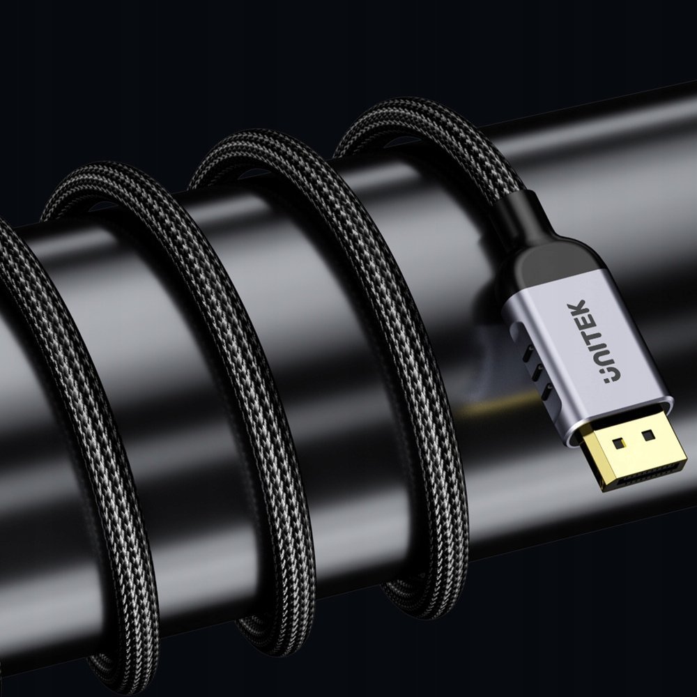 Kabllo UNITEK C1626GY01, DisplayPort 2.1, 1m, i zi
