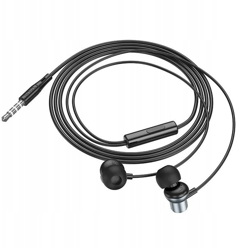 Жичани слушалки Hoco M110, 3.5 mm приклучок, со микрофон, метално сиви