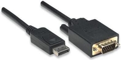 Adapter video Techly ICOC-DSP-V-018, DisplayPort në VGA, 1.8 m, i zi