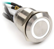 Buton fuqie Impactics LAN 22 IP67, 19mm, LED i bardhë