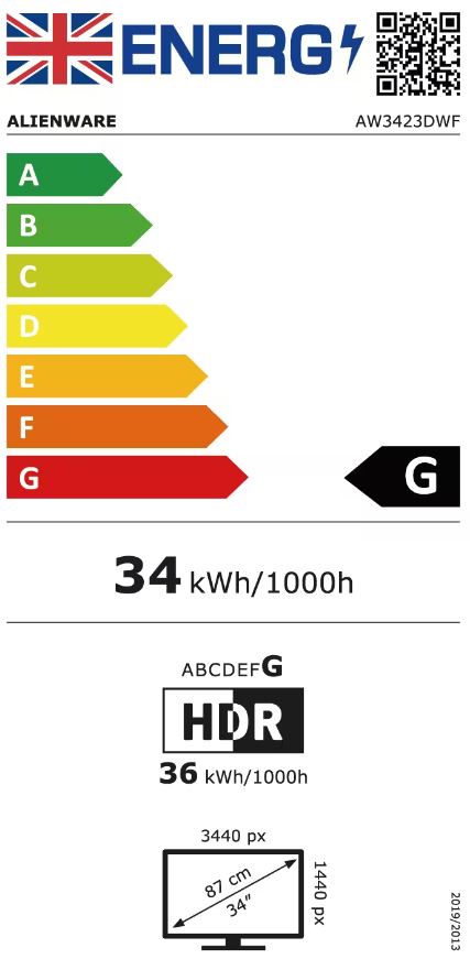 Монитор Дел Алиенвер AW3423DWF, 34,18\", OLED, UWQHD, црн