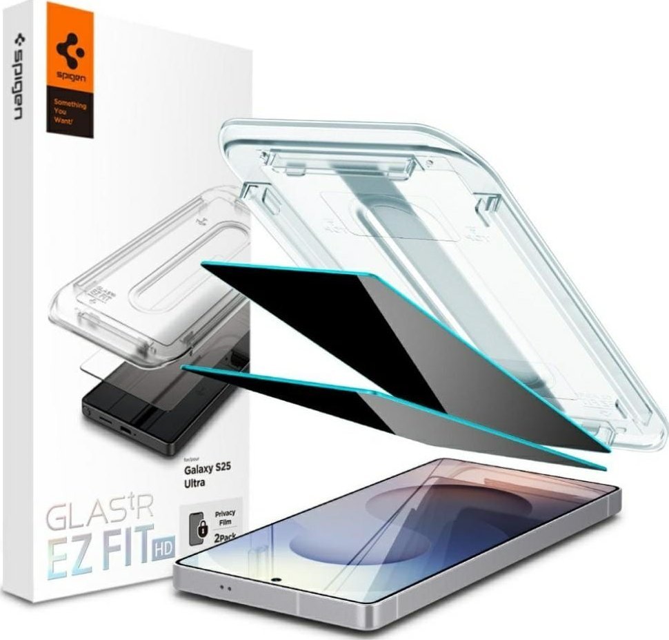 Mbrojtës ekrani Spigen Glass tR EZ Fit HD Privacy, 2 copë, për Samsung Galaxy S25 Ultra, transparent