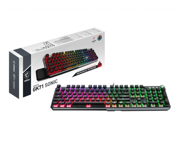 Tastierë MSI Vigor GK71 Sonic, MSI Sonic Blue, US, e argjendtë