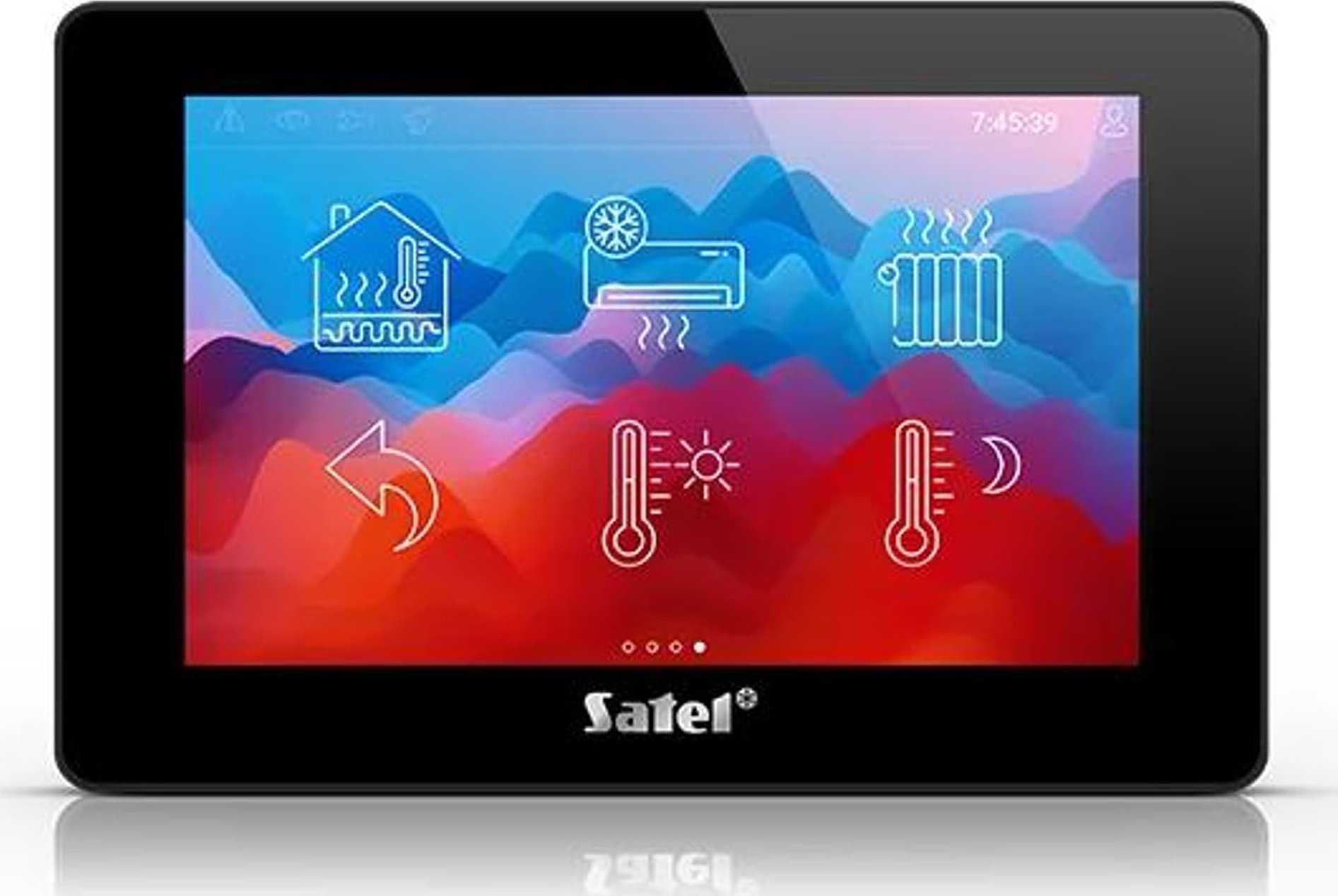 Tastierë grafike për panel alarmi Satel INT-TSH2R-B, ekran 7" me prekje, lexues kartelash afërsie, e zezë