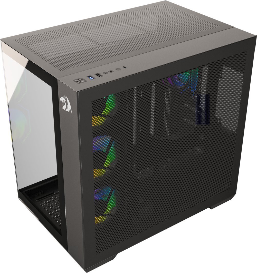 Kasë Redragon EVO ARGB, e zezë