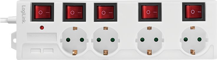 Shtepshija LogiLink LPS252, 4 priza, kabllo 1.5m, e bardhë