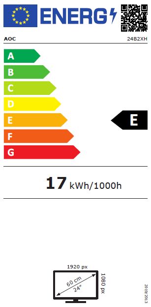 Monitor AOC 24B2XH -	23.8'', LED, Full HD, i zi