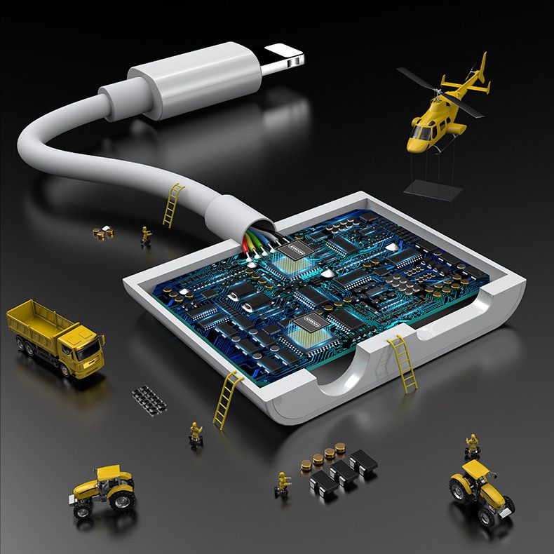 Adapter Lightning Joyroom S-Y104, 2x Lightning, i bardhë