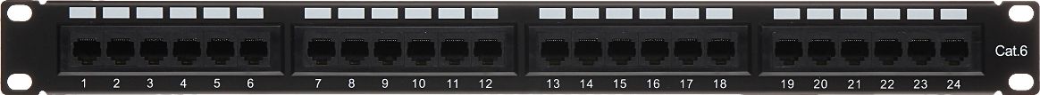 Patch panel Delta PP-24/RJ/6, 24 porta RJ-45, Cat 6, 1U, i zi