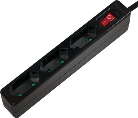 Раздвојувач LogiLink LPS230B, 3 излези, кабел 1.5 m, црна
