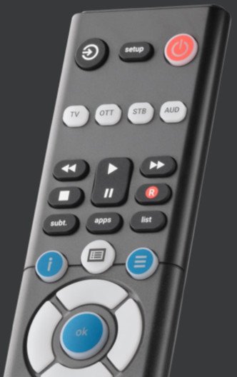 Telekomandë universale One For All Essence 4 URC1241, 4 në 1, e zezë