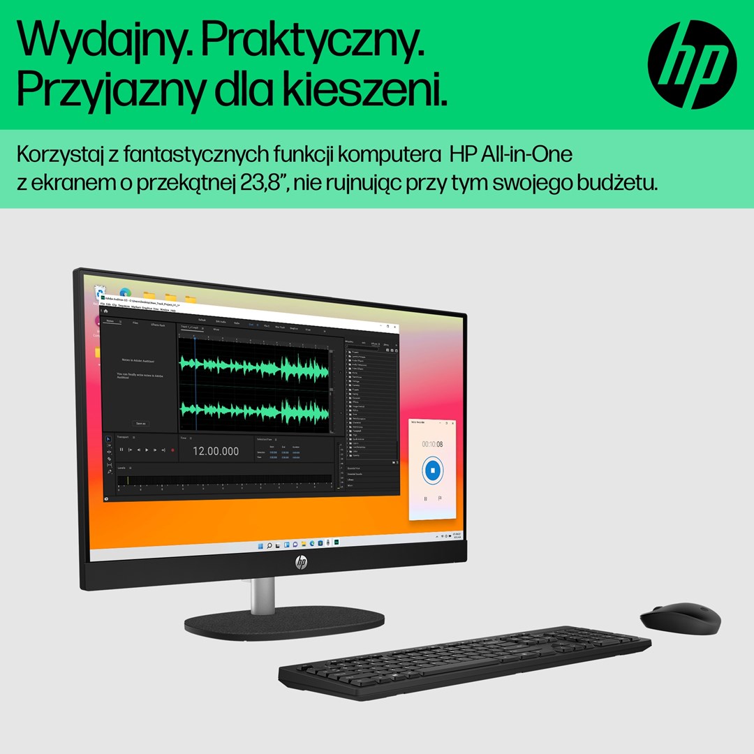 Kompjuter All-in-One HP 24-cr0011nw, i5-1335U, 23.8", 512GB SSD, i zi