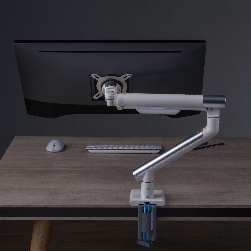 Mbajtëse monitori ART L-19GD, 17-32", 9kg, VESA 100x100, Gaz, e bardhë