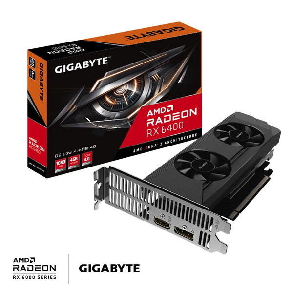 Kartelë grafike GIGABYTE RADEON RX 6400 D6 LOW PROFILE, 4GB GDDR6