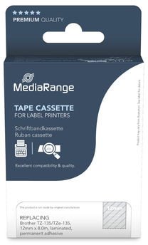 Лента етикета MediaRange MRBTZ135, 12mm, 8m, транспарентна