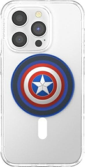 PopSocket PopGrip Enamel Captain America, MagSafe, me unazë magnetike adapter, shumëngjyrësh
