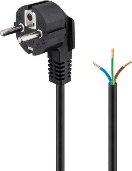 Kabllo rryme PremiumCord Flexo, 230V, 2m, me prizë këndore, i zi