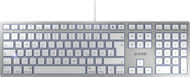Tastierë Cherry KC, me kabllo, DE, e bardhë dhe e argjendtë