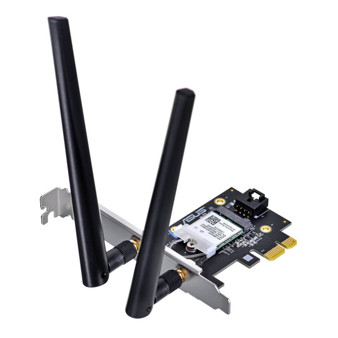 Kartë rrjeti Asus PCE-AXE5400, Wi-Fi 6E, Bluetooth 5.2, PCIe, e zezë