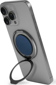 Магнетен држач за телефон Uniq GripFit 360, со потпирач, 360°, сина