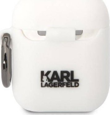 Mbështjellës për AirPods Karl Lagerfeld KLA2RUNCHH, silikon, për AirPods 1/2, i bardhë