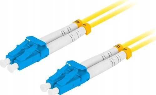 Kabllo fibër optike patchcord SM Lanberg LC UPC LC UPC, duplex, 10m, LSZH G657A1, e verdhë