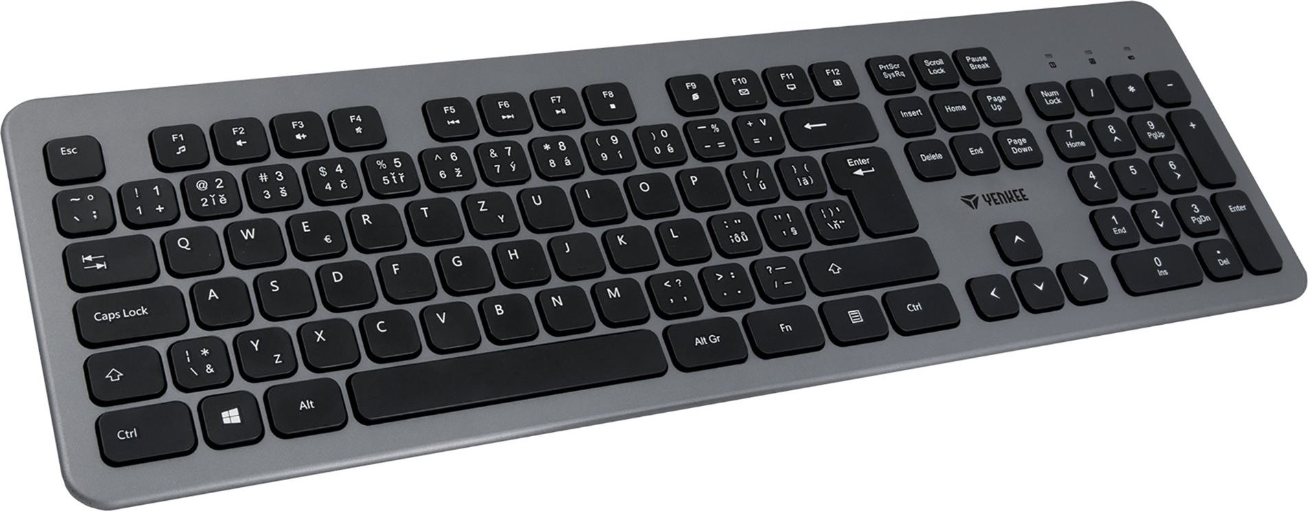 Set tastierë dhe maus wireless YENKEE YKM 2007CS, USB, me LED të kuq, i zi