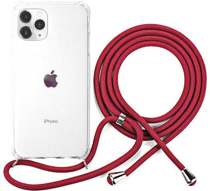 Mbrojtëse EPICO Nake String për iPhone X/XS, e bardhë transparente / e kuqe