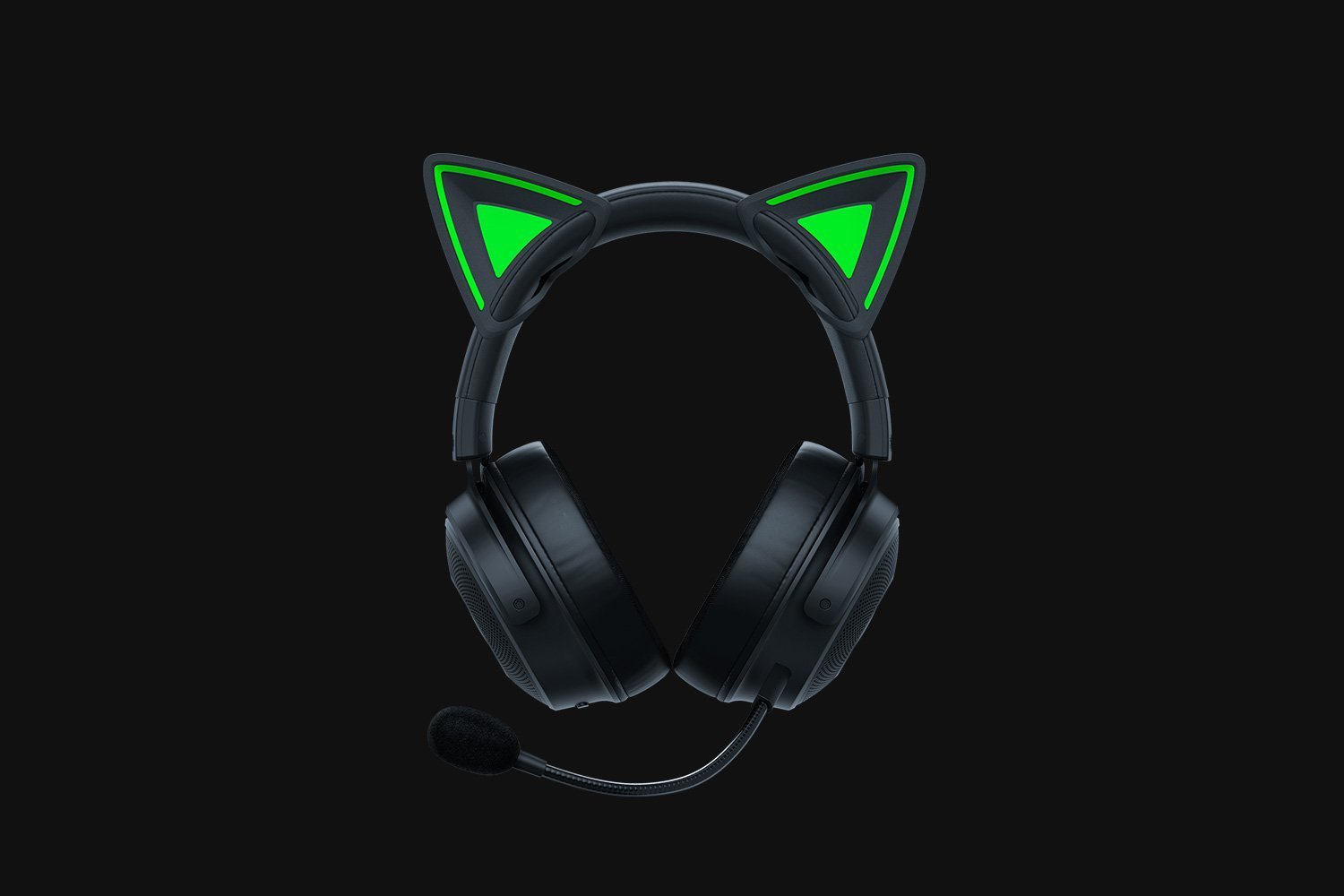 Aksesor veshë silikoni për kufje Razer Kitty Ears V2, dekorativ, RC21-02230100-R3M1, të zinj