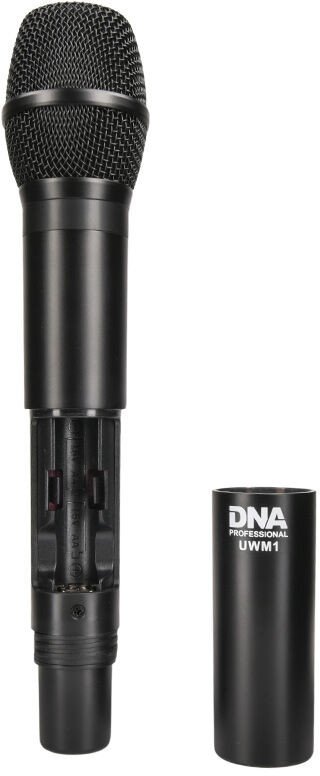 Sistem mikrofoni pa tela DNA UWM 1, UHF 560-590 MHz, distancë 50 m, i zi