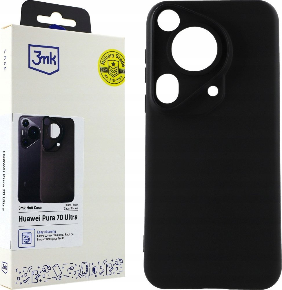 Mbulesë 3MK Matt Case për Huawei Pura 70 Ultra, e hollë, mat, e zezë