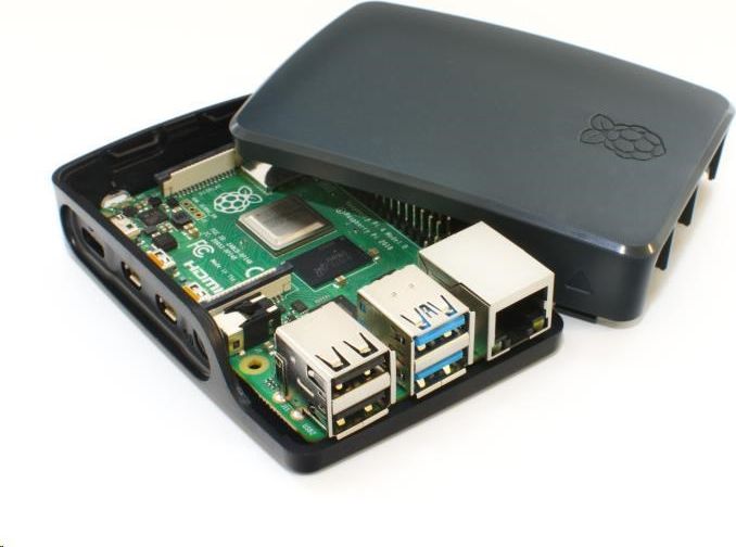 Kuti Raspberry Pi Case, për 4B RB-CASEP4+06B, e zezë
