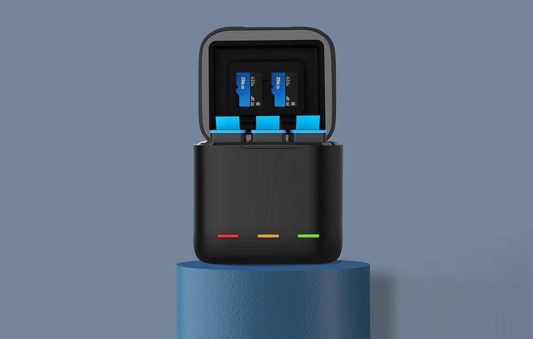 Karikues USB Telesin për 3 bateri të Gopro Hero 9, i zi