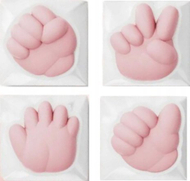 Set keycaps 3D Rock Paper Scissors, 4 copë, për tastierë mekanike, shumëngjyrëshe