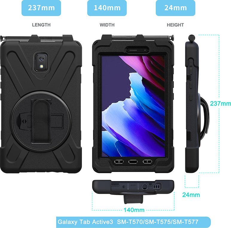 Mbulesë tablet eStuff Samsung Galaxy Tab Active3, 8", cover, e zezë