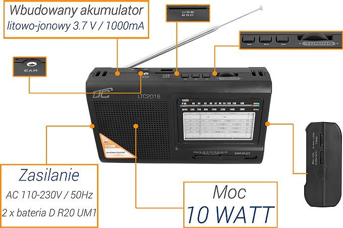 Radio portative LTC-2016 WILGA USB