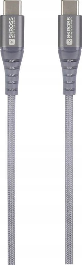 Кабел USB Skross USB C во USB 2.0, 1.2m, со плетенка, сива space