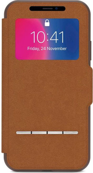 Mbrojtëse telefoni Moshi SenseCover për iPhone X, me kapak me prekje, kafe karamel