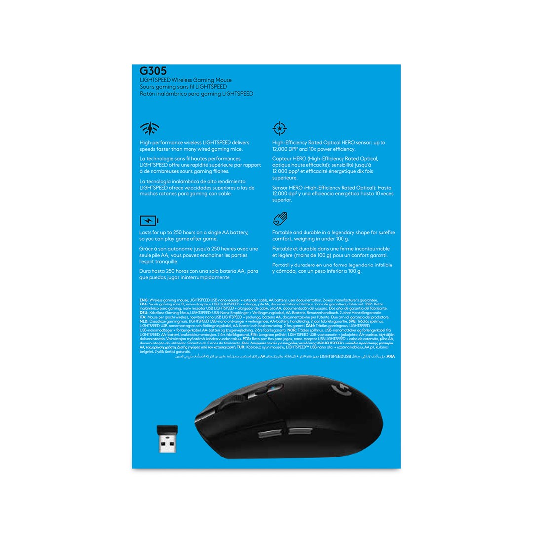 Maus Logitech G305 LIGHTSPEED, Gaming, RF Wireless, i zi