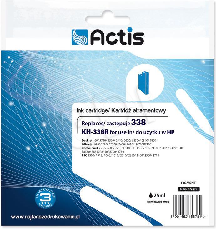 Ngjyrë për printer Actis KH-338R No. 338 C8765EE, e zezë 