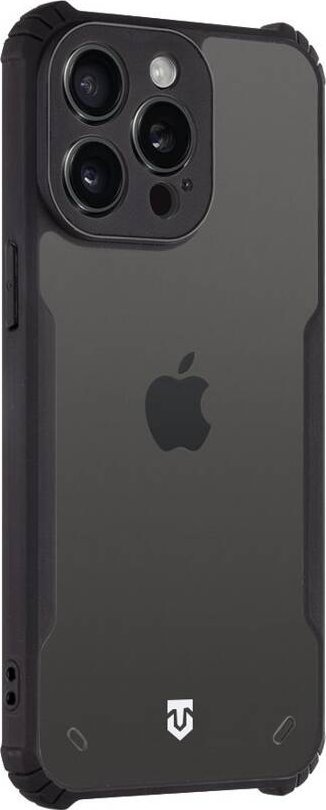 Futrollë telefoni Tactical Quantum Stealth Case për iPhone 15 Pro Max, TPU, transparente me detaje të zeza